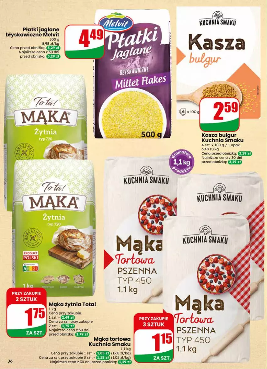 Gazetka promocyjna Dino - Gazetka 21 / 2026 - ważna 20.05 do 26.05.2026 - strona 36 - produkty: Bulgur, Kasza, Kuchnia, LG, Mąka, Mąka tortowa, Melvit