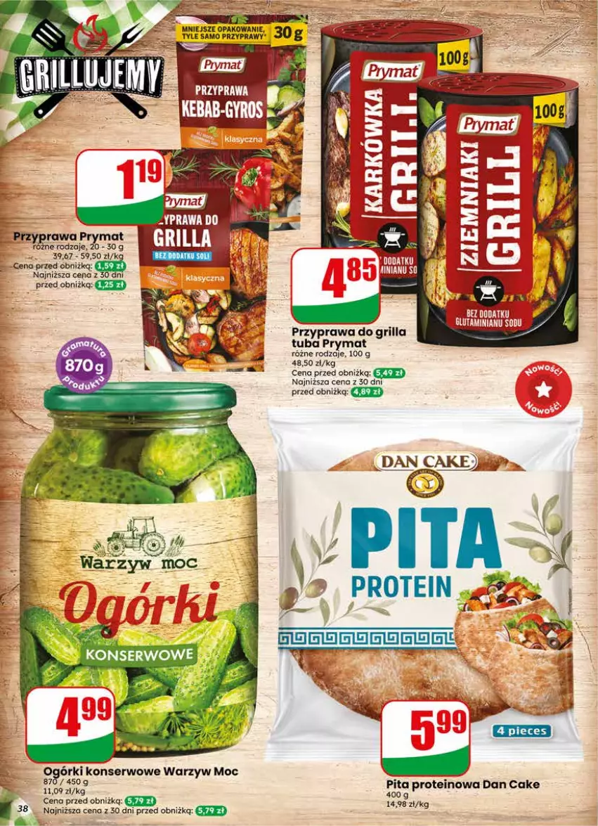 Gazetka promocyjna Dino - Gazetka 21 / 2026 - ważna 20.05 do 26.05.2026 - strona 38 - produkty: Dan Cake, Grill, Ogórki konserwowe, Prymat, Przyprawy, Ser