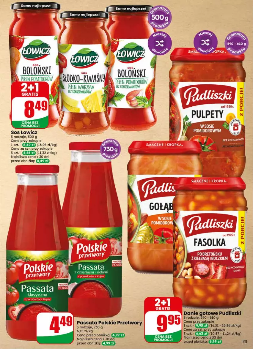 Gazetka promocyjna Dino - Gazetka 21 / 2026 - ważna 20.05 do 26.05.2026 - strona 43 - produkty: Danie gotowe, Pudliszki, Ser, Sos