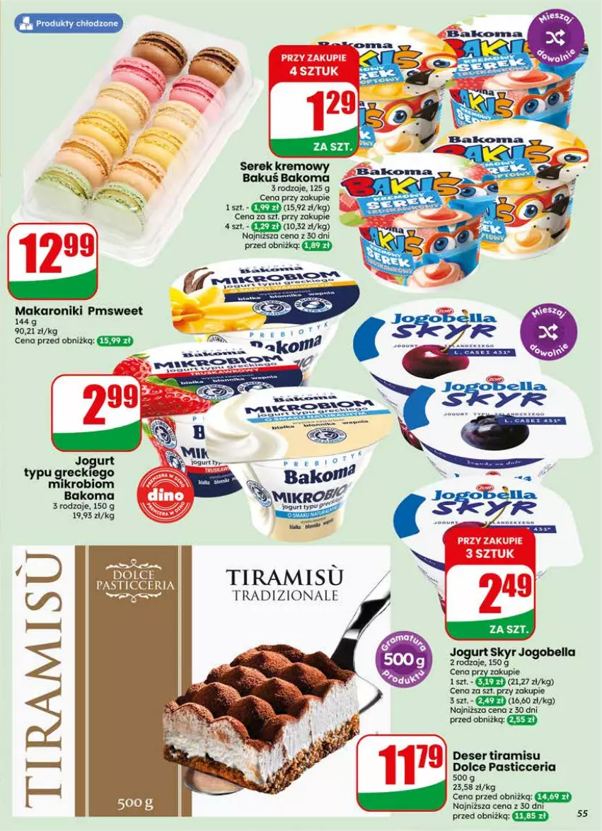 Gazetka promocyjna Dino - Gazetka 21 / 2026 - ważna 20.05 do 26.05.2026 - strona 55 - produkty: Bakoma, Bell, Bella, Deser, Fa, Jogobella, Jogurt, Makaron, Ser, Serek
