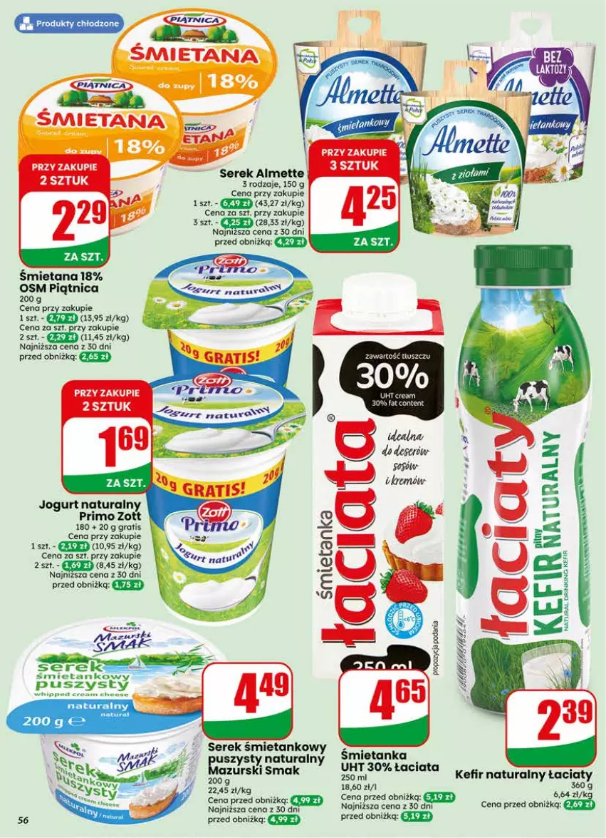 Gazetka promocyjna Dino - Gazetka 21 / 2026 - ważna 20.05 do 26.05.2026 - strona 56 - produkty: Almette, Fa, Gra, HiPP, Jogurt, Jogurt naturalny, Kefir, Kefir naturalny, Piątnica, Ser, Serek, Zott
