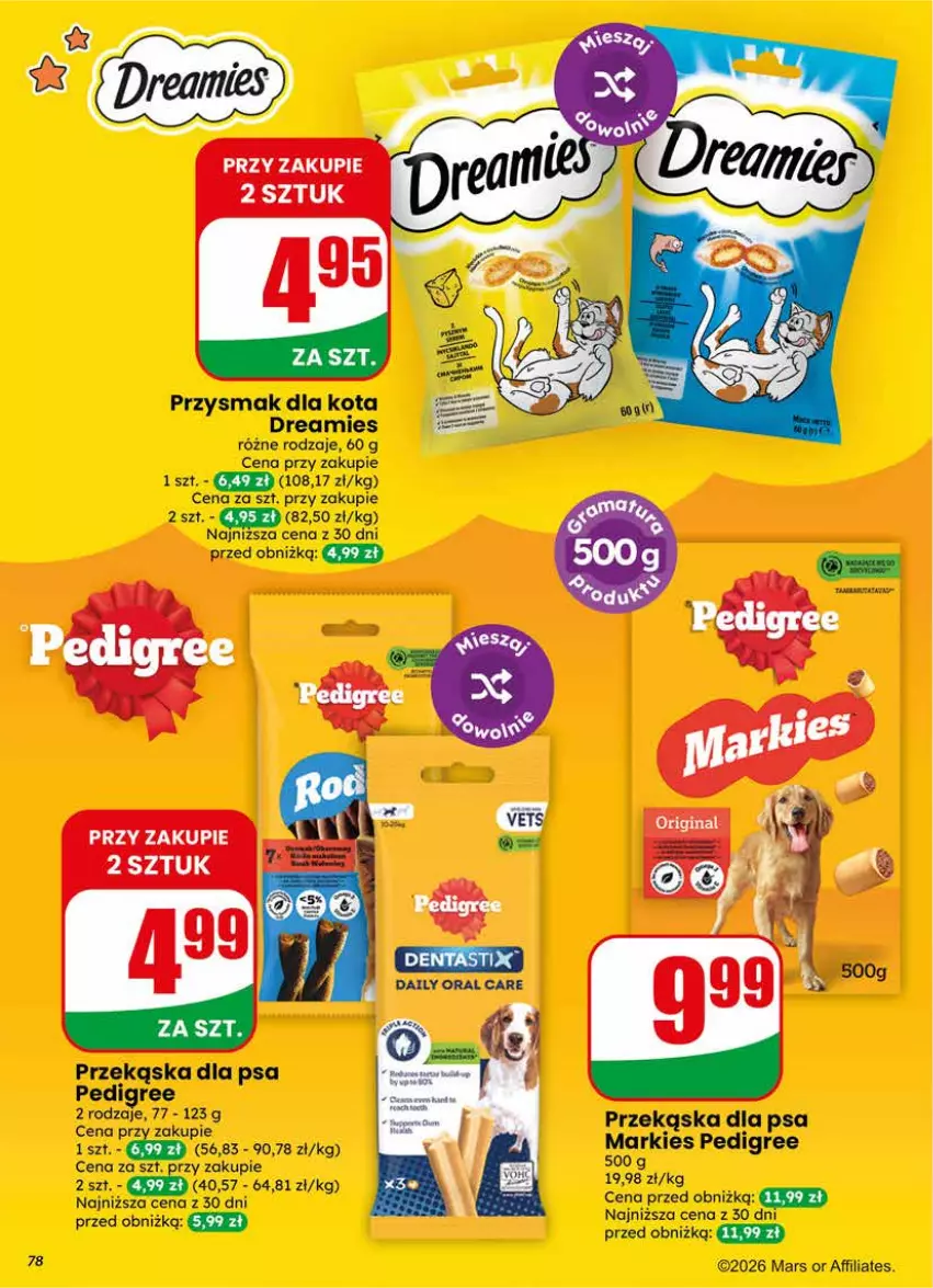 Gazetka promocyjna Dino - Gazetka 21 / 2026 - ważna 20.05 do 26.05.2026 - strona 78 - produkty: Mars, Pedigree, Przysmak dla kota