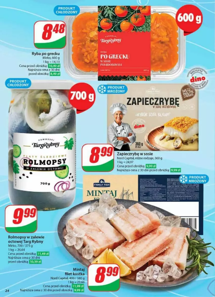 Gazetka promocyjna Dino - ważna 08.01 do 14.01.2025 - strona 17 - produkty: Gry, Mintaj, Mop, Piec, Ryba, Ryba po grecku, Sos