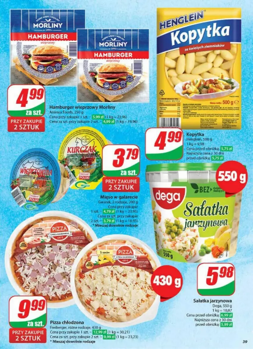 Gazetka promocyjna Dino - ważna 08.01 do 14.01.2025 - strona 33 - produkty: Burger, Dega, Hamburger, Morliny, Pizza, Sałat, Sałatka