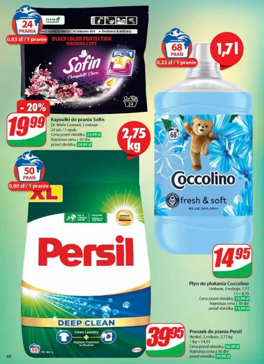 Gazetka promocyjna Dino - ważna 08.01 do 14.01.2025 - strona 54 - produkty: Coccolino, Kapsułki do prania, Lack, Persil, Płyn do płukania, Proszek do prania