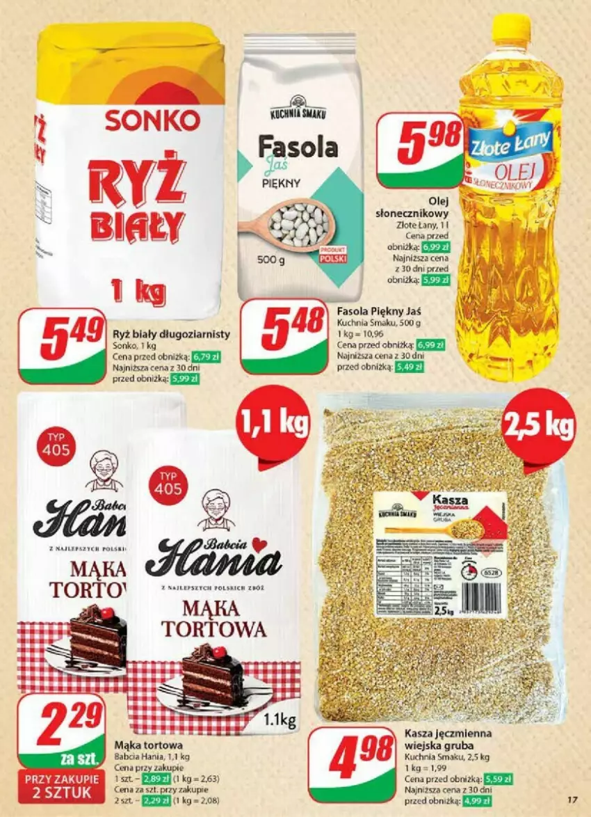 Gazetka promocyjna Dino - ważna 08.01 do 14.01.2025 - strona 9 - produkty: Fa, Fasola, Kasza, Kasza jęczmienna, Kuchnia, Mąka, Mąka tortowa, Olej, Olej słonecznikowy, Ryż, Ryż biały, Sonko