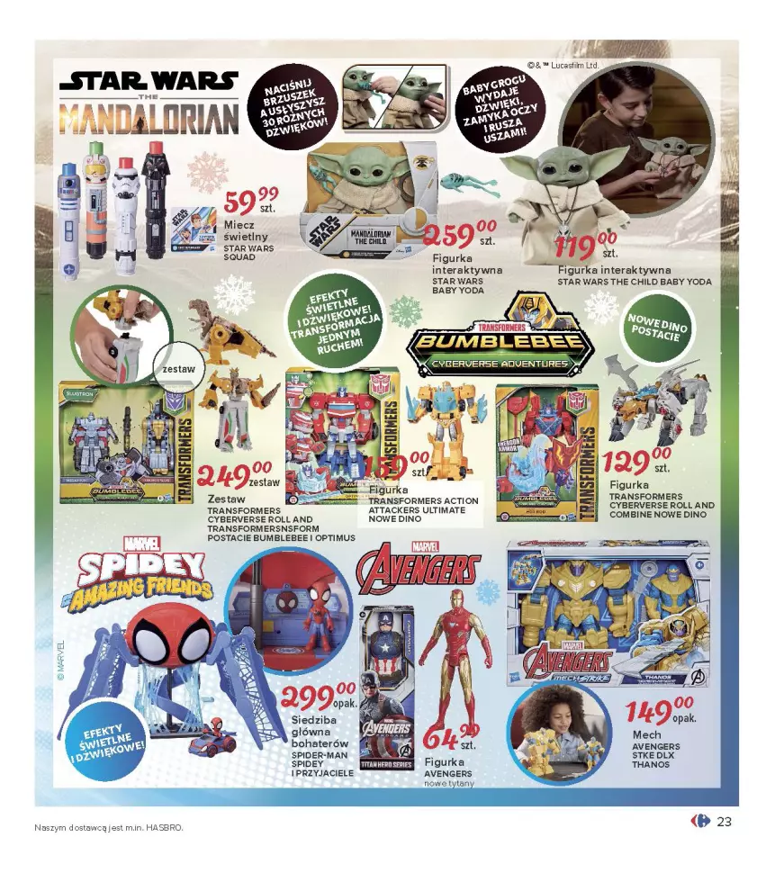 Gazetka promocyjna Carrefour - Gazetka Carrefour Zabawki - ważna 30.11 do 24.12.2021 - strona 23 - produkty: Avengers, Bumblebee, Cyberverse, Hasbro, Mus, Star Wars, Tera, Tran, Transformers, Tytan