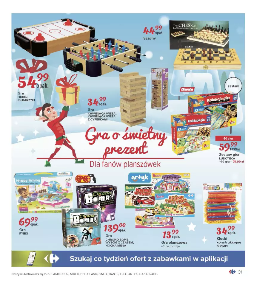 Gazetka promocyjna Carrefour - Gazetka Carrefour Zabawki - ważna 30.11 do 24.12.2021 - strona 31 - produkty: Chrono bomb, EPEE, Gra, Klocki, Piłkarzyki