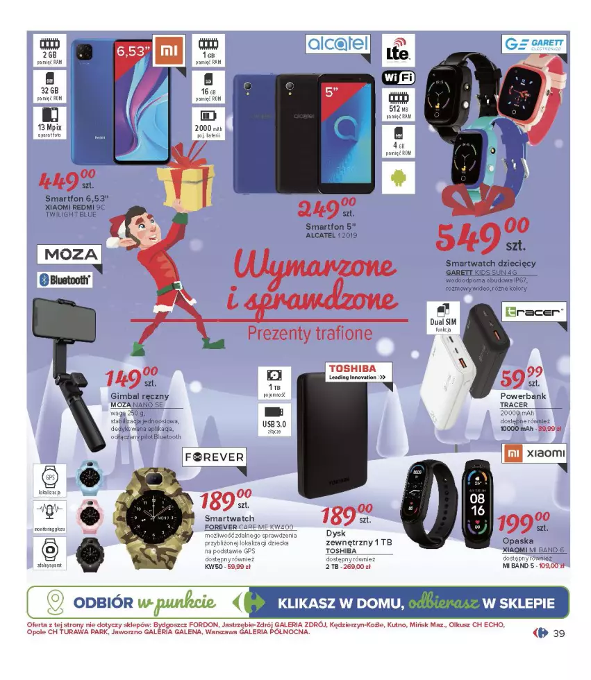 Gazetka promocyjna Carrefour - Gazetka Carrefour Zabawki - ważna 30.11 do 24.12.2021 - strona 39 - produkty: Acer, Dzieci, Monitor, Opaska, Por, Powerbank, Smartfon, Smartwatch, Toshiba, Waga