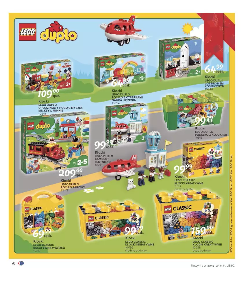 Gazetka promocyjna Carrefour - Gazetka Carrefour Zabawki - ważna 30.11 do 24.12.2021 - strona 6 - produkty: Klocki, LEGO, LEGO Classic, LEGO Duplo, Minnie, Mysz, Pociąg, Pudełko, Walizka