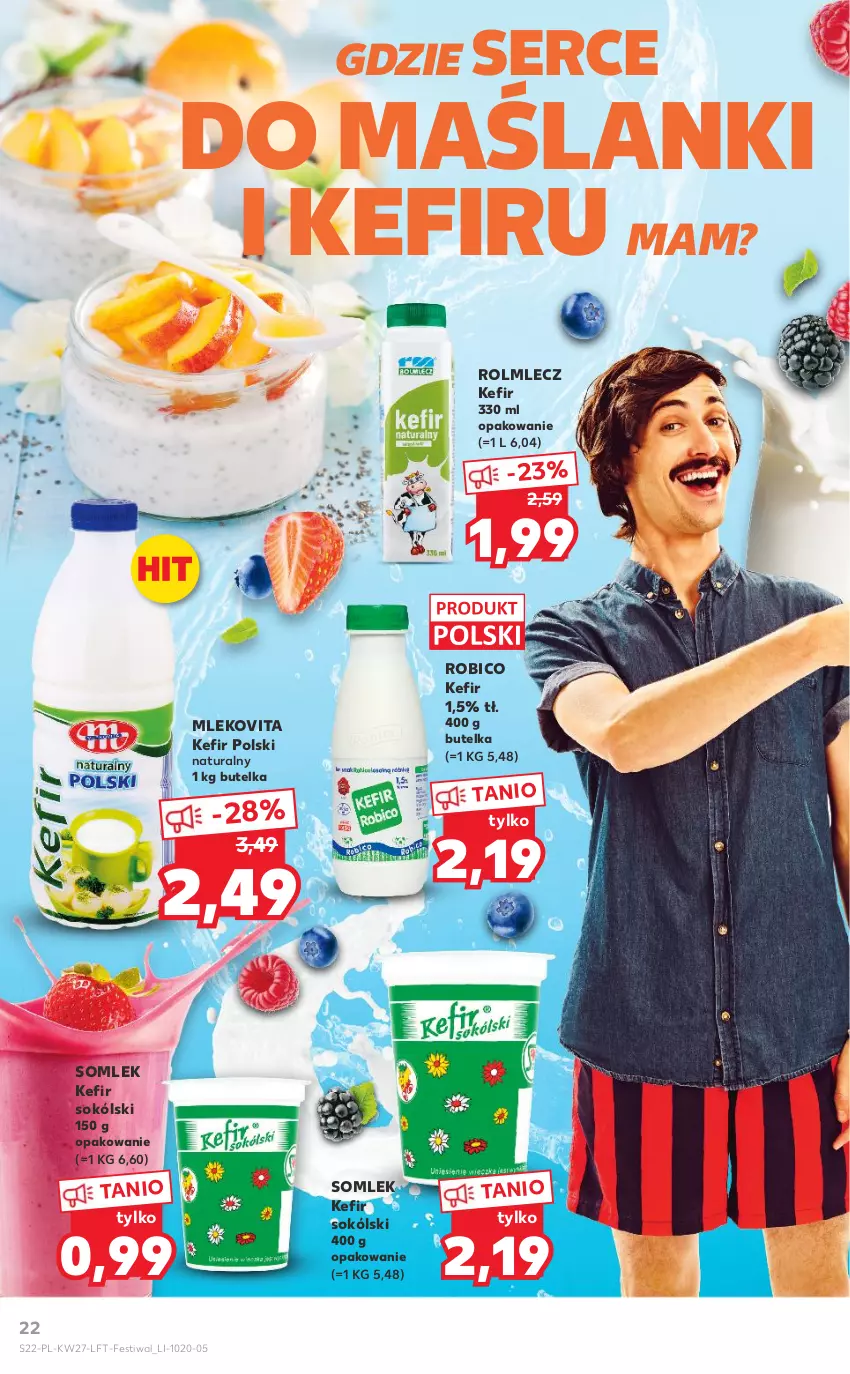 Gazetka promocyjna Kaufland - OFERTA TYGODNIA - ważna 07.07 do 13.07.2022 - strona 22 - produkty: BIC, Kefir, Lanki, Mleko, Mlekovita, Robico, Rolmlecz, Ser, Sok