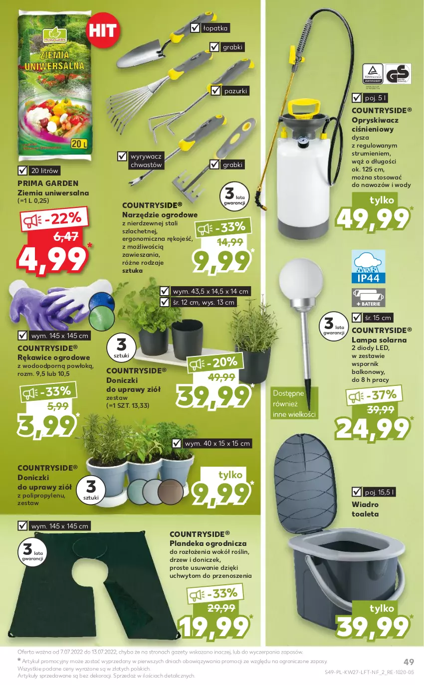 Gazetka promocyjna Kaufland - OFERTA TYGODNIA - ważna 07.07 do 13.07.2022 - strona 49 - produkty: Gra, Lampa, Por, Prima, Rękawice, Rum, Wiadro