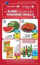 Gazetka promocyjna Carrefour - Gazetka Carrefour, Market w SUMIE od czwartku WEEKEND OKAZJI - Gazetka - ważna od 18.07 do 18.07.2026 - strona 1 - produkty: Piwa, Cheetos, Ser, Gra, Karkówka wieprzowa, Chrupki, Pepsi, Veet, Arbuz, Fa