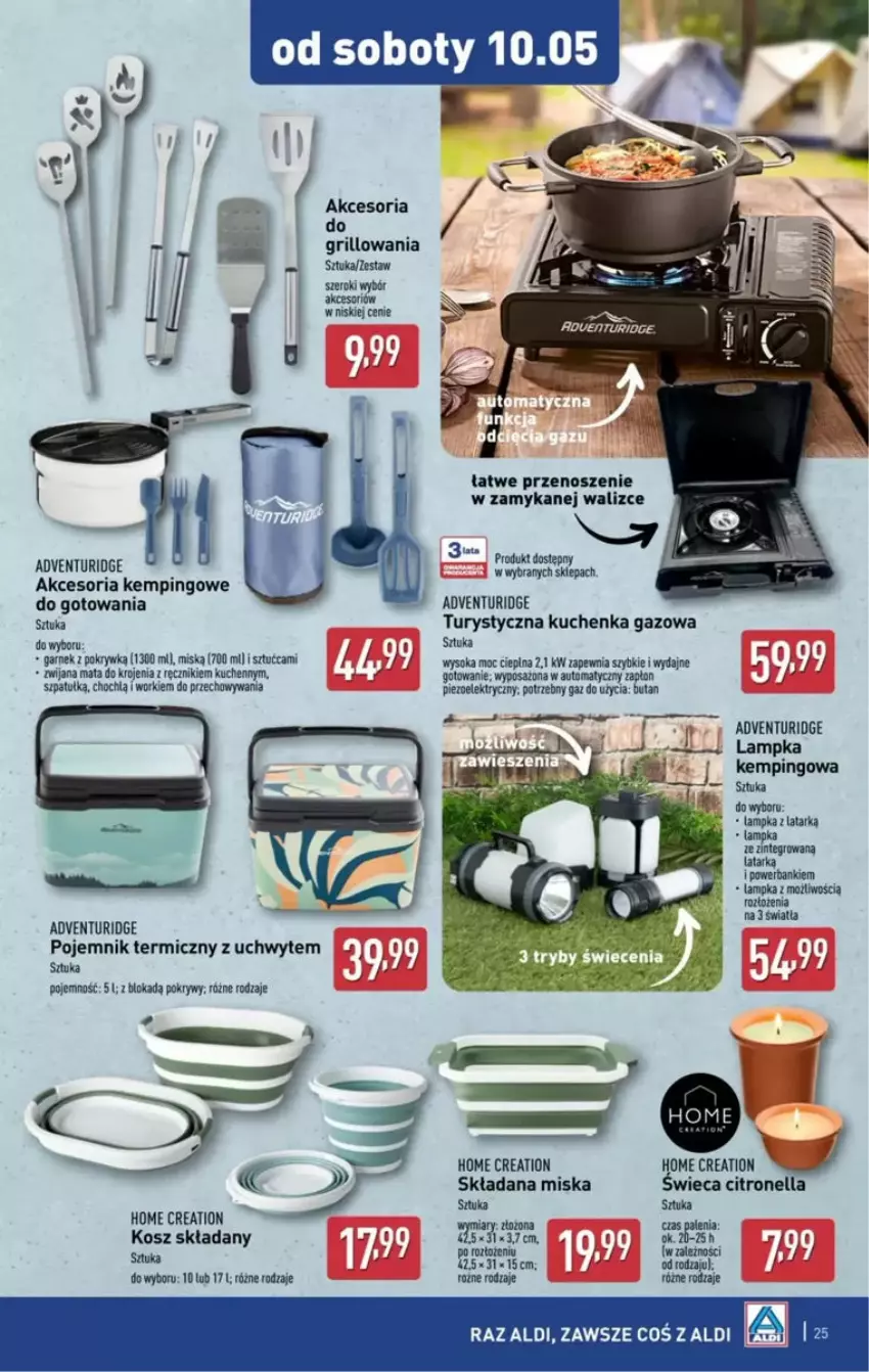 Gazetka promocyjna Aldi - ważna 05.05 do 10.05.2025 - strona 18 - produkty: Fa, Garnek, Grill, Kosz, Miska, Pojemnik, Powerbank, Ręcznik, Sok