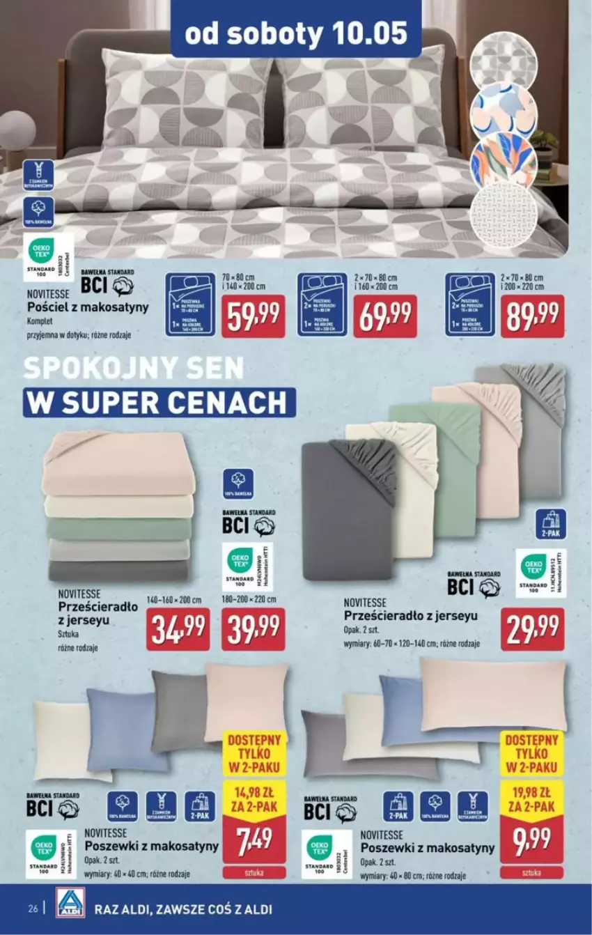 Gazetka promocyjna Aldi - ważna 05.05 do 10.05.2025 - strona 19 - produkty: Pościel, Prześcieradło, Wełna