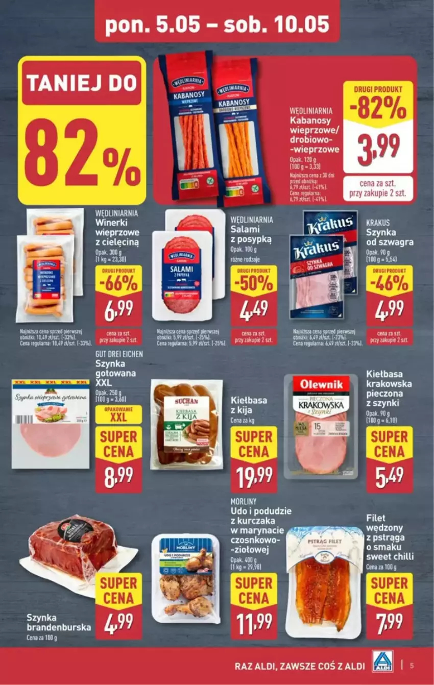 Gazetka promocyjna Aldi - ważna 05.05 do 10.05.2025 - strona 24 - produkty: Fa, Gra, Kabanos, Krakus, LG, Pstrąg, Szynka