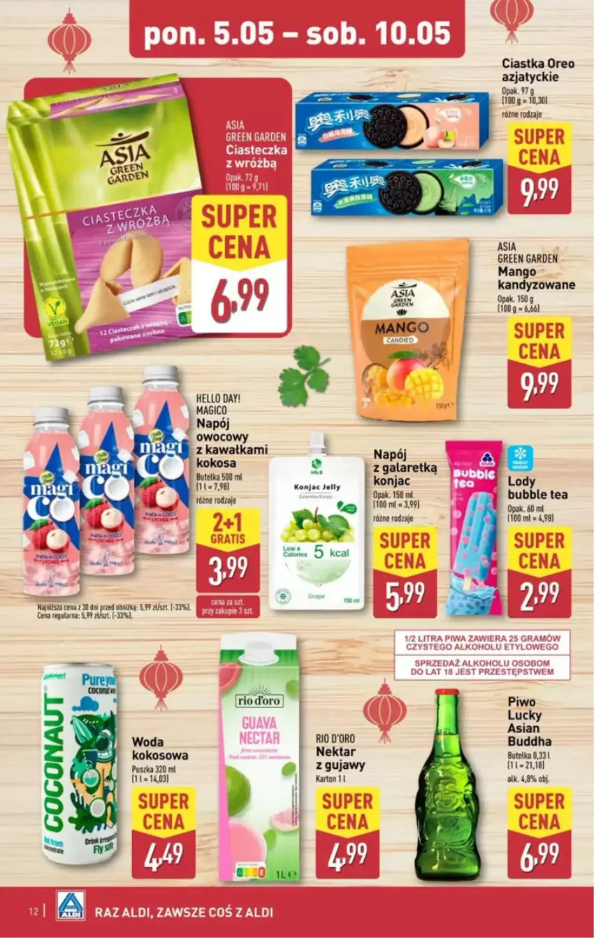 Gazetka promocyjna Aldi - ważna 05.05 do 10.05.2025 - strona 4 - produkty: Ciastka, Gala, Kawa, Kokos, Lody, Mango, Napój, Oreo, Piwo, Woda