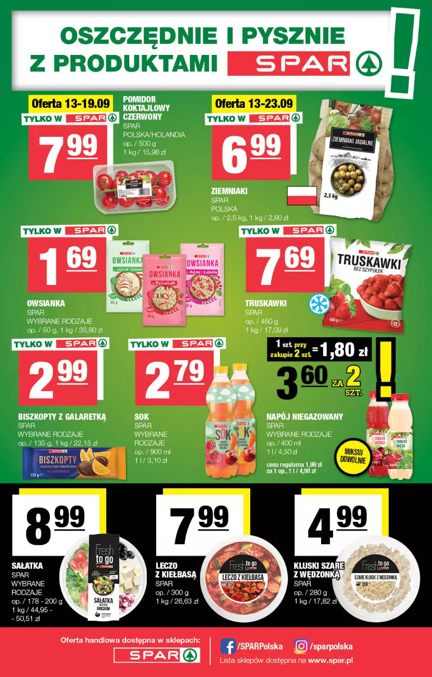 Gazetka promocyjna Spar - Spar - ważna 10.09 do 20.09.2023 - strona 8 - produkty: Biszkopty, Gala, Napój, Napój niegazowany, Owsianka, Truskawki