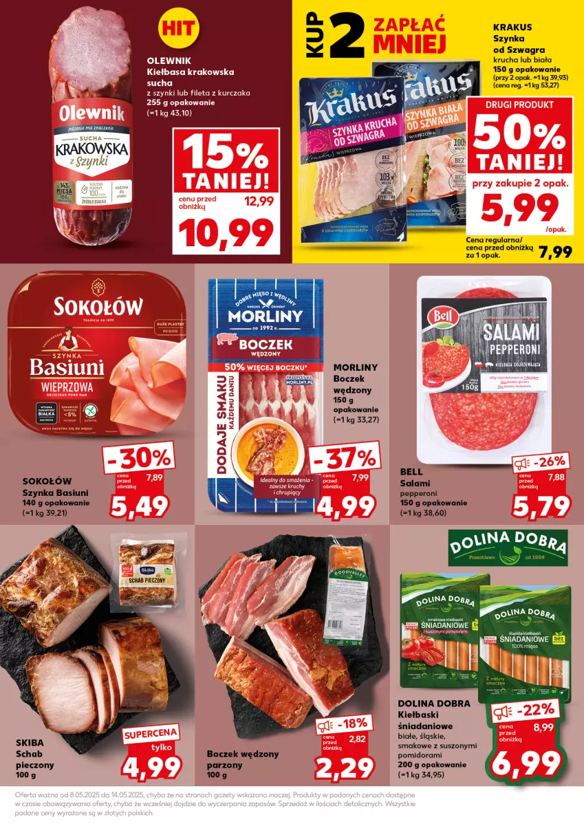Gazetka promocyjna Kaufland - Mocny Start - ważna 12.05 do 14.05.2025 - strona 31 - produkty: Bell, Boczek, Danio, Gra, Kiełbasa, Kiełbasa krakowska, Krakus, Kurczak, Morliny, Olewnik, Piec, Por, Salami, Sok, Sokołów, Szynka