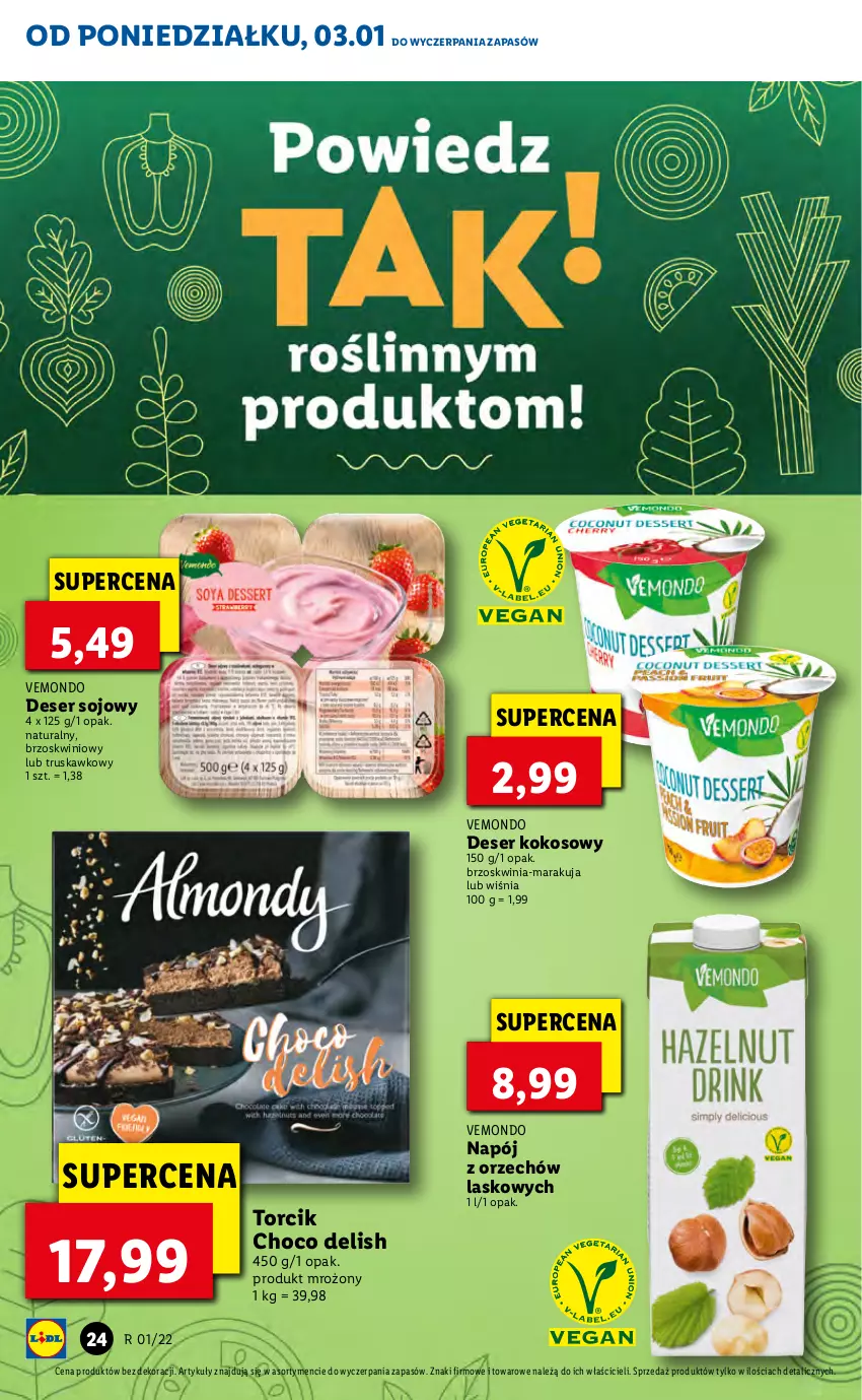 Gazetka promocyjna Lidl - KATALOG VEMONDO - ważna 03.01 do 09.01.2022 - strona 12 - produkty: Deser, Kokos, Napój, Ser