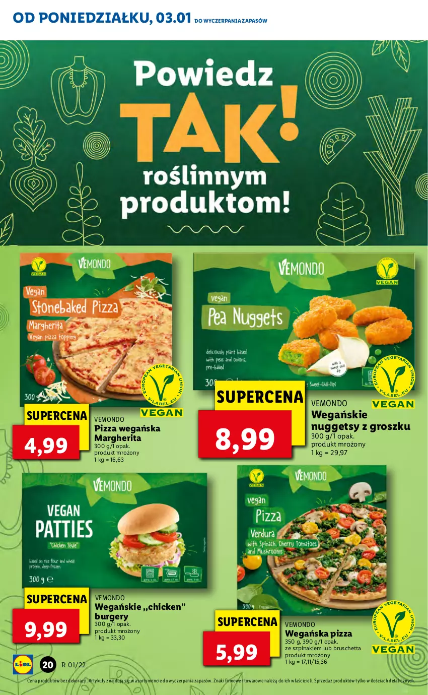 Gazetka promocyjna Lidl - KATALOG VEMONDO - ważna 03.01 do 09.01.2022 - strona 4 - produkty: Burger, Pizza, Szpinak