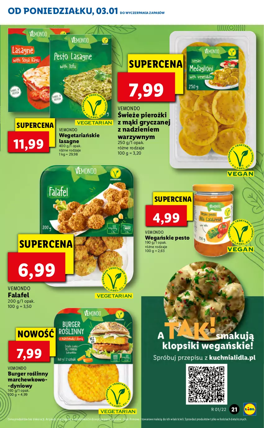 Gazetka promocyjna Lidl - KATALOG VEMONDO - ważna 03.01 do 09.01.2022 - strona 5 - produkty: Burger, Fa, Gry, Lasagne, Pesto