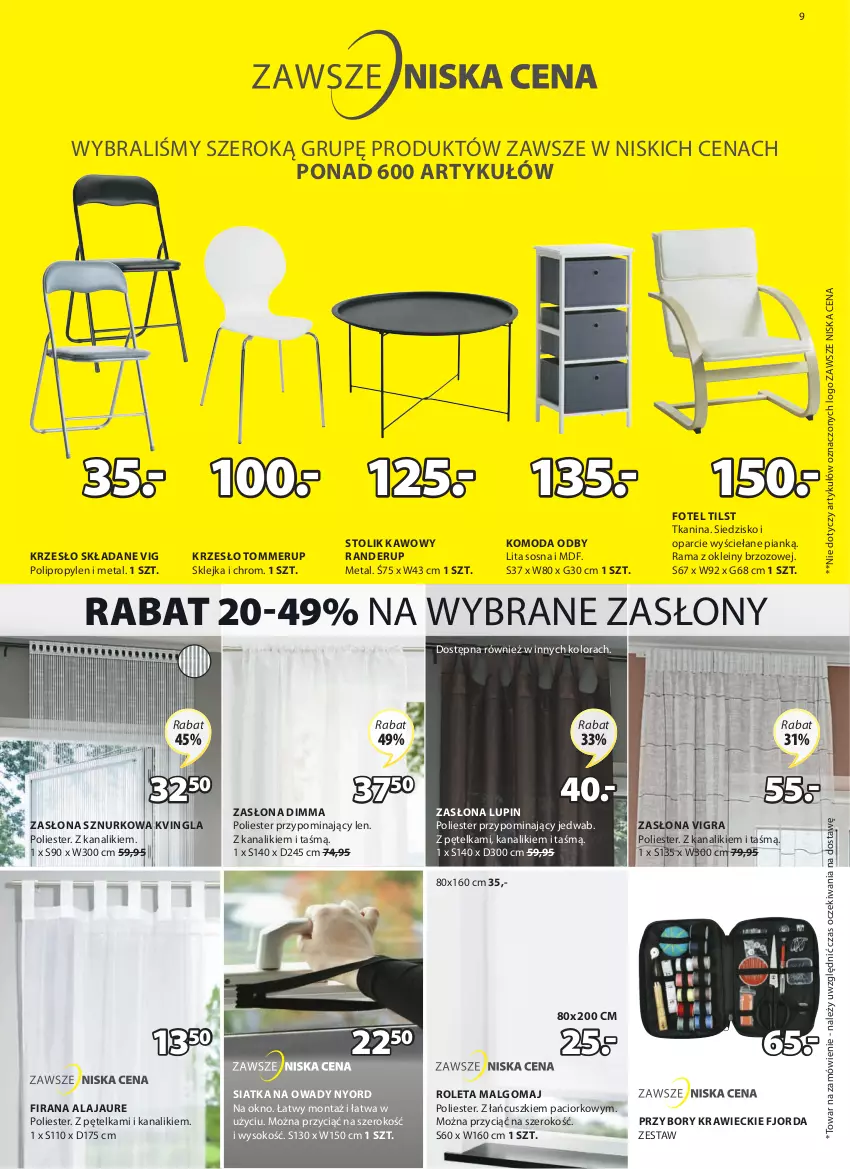 Gazetka promocyjna Jysk - Oferta tygodnia - ważna 17.03 do 31.03.2021 - strona 10 - produkty: Firana, Fotel, Gra, Klej, Komoda, Krzesło, Krzesło składane, LG, Moda, Okno, Przybory krawieckie, Rama, Roleta, Siatka, Siedzisko, Sok, Sos, Stolik, Stolik kawowy, Zasłona