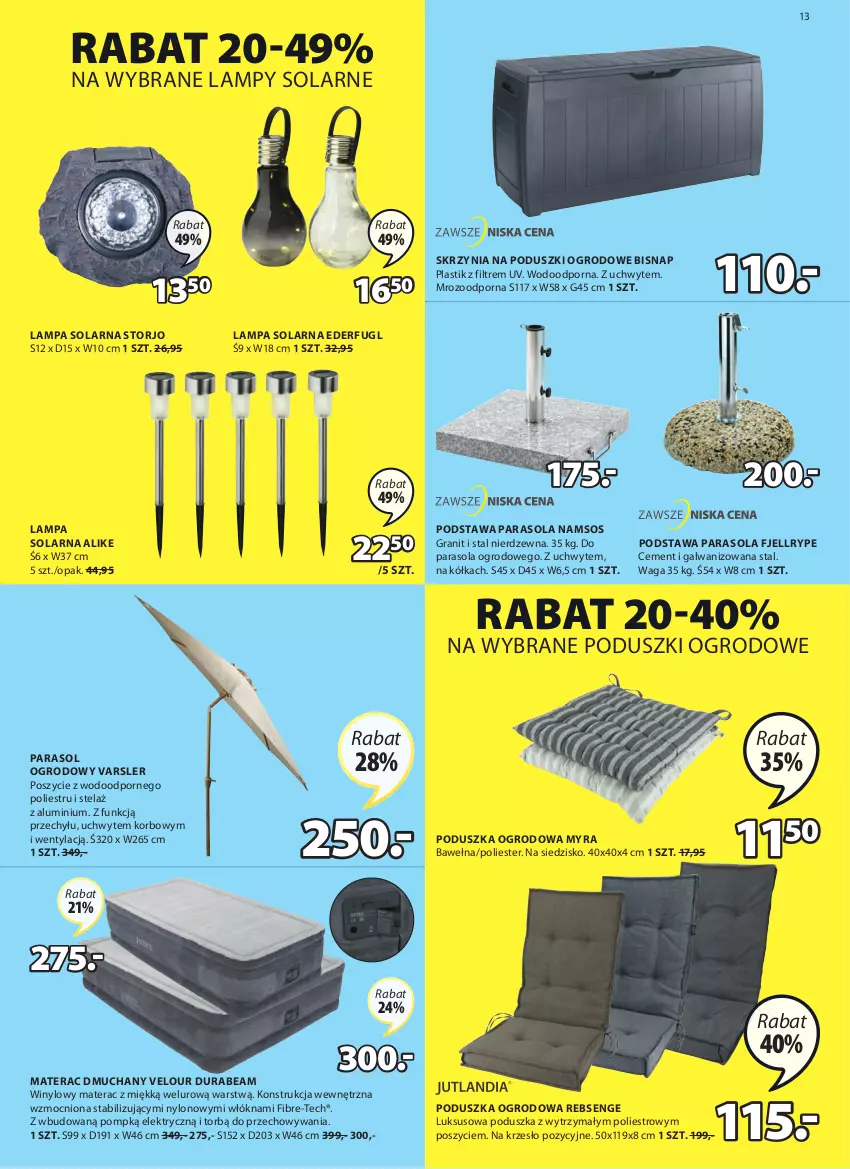 Gazetka promocyjna Jysk - Oferta tygodnia - ważna 17.03 do 31.03.2021 - strona 14 - produkty: Cement, Gra, Krzesło, Lampa, Materac, Materac dmuchany, Parasol, Poduszka, Por, Siedzisko, Sos, Tera, Waga, Wełna