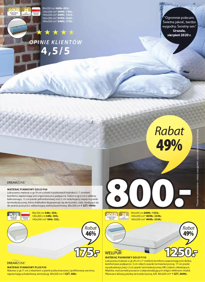 Gazetka promocyjna Jysk - Oferta tygodnia - ważna 17.03 do 31.03.2021 - strona 20 - produkty: Fa, Kokos, LG, Materac, Materac piankowy, Moda, Sok, Tera