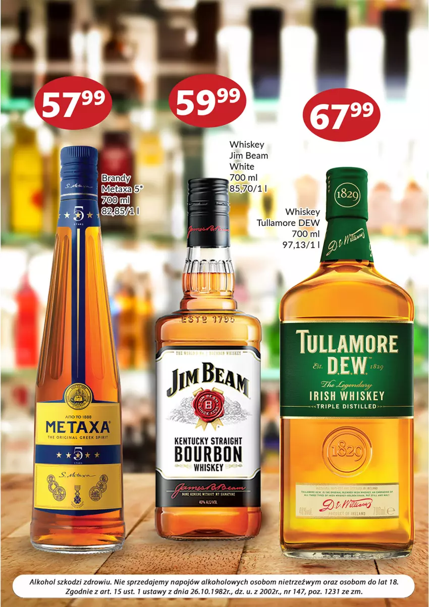 Gazetka promocyjna Prim Market - ważna 01.06 do 30.06.2022 - strona 5 - produkty: Bourbon, Gin, Jim Beam, Metaxa, Tullamore Dew, Whiskey