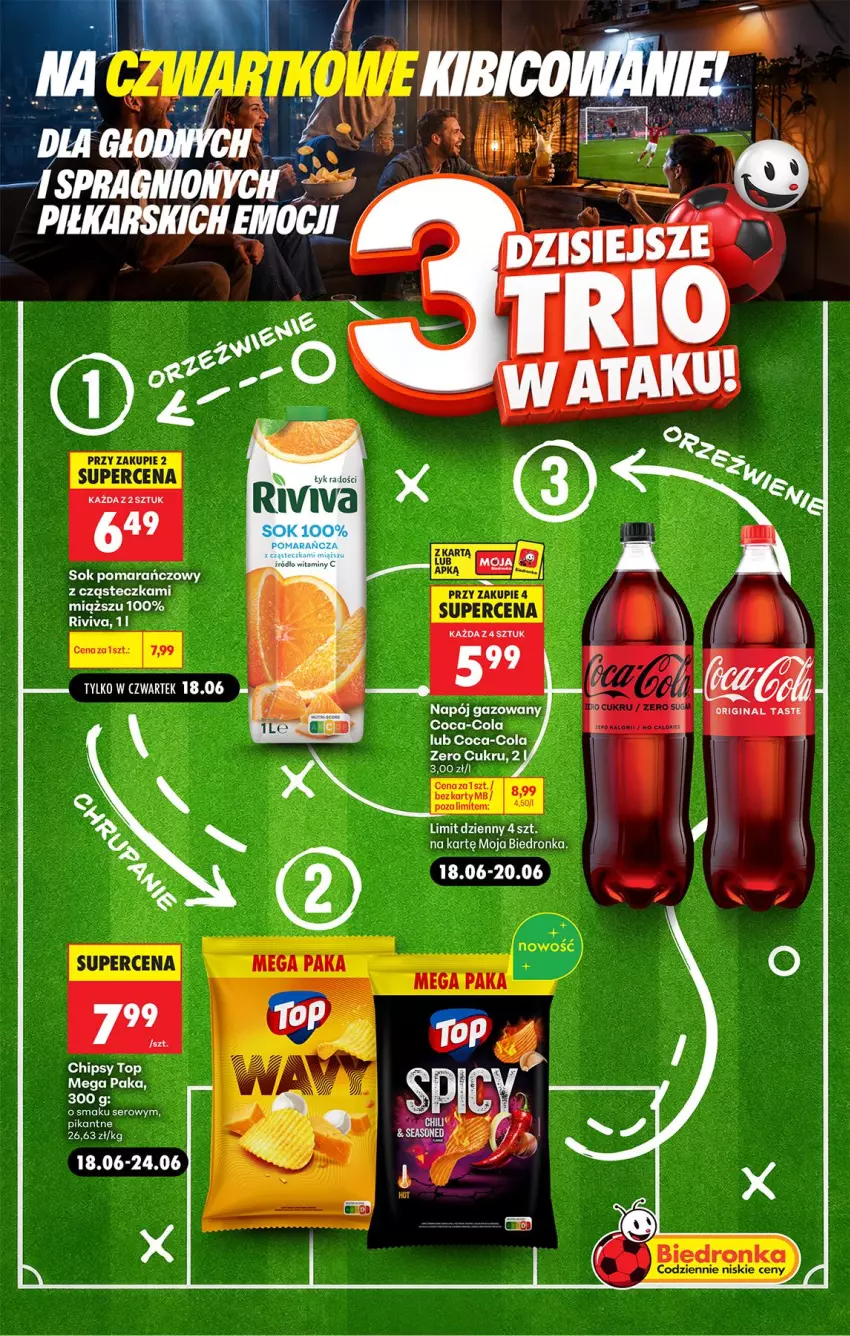 Gazetka promocyjna Biedronka - Gazetka - ważna 18.06 do 25.06.2026 - strona 1 - produkty: Coca-Cola, Napój, Napój gazowany, Ser, Sok, Sok pomarańczowy