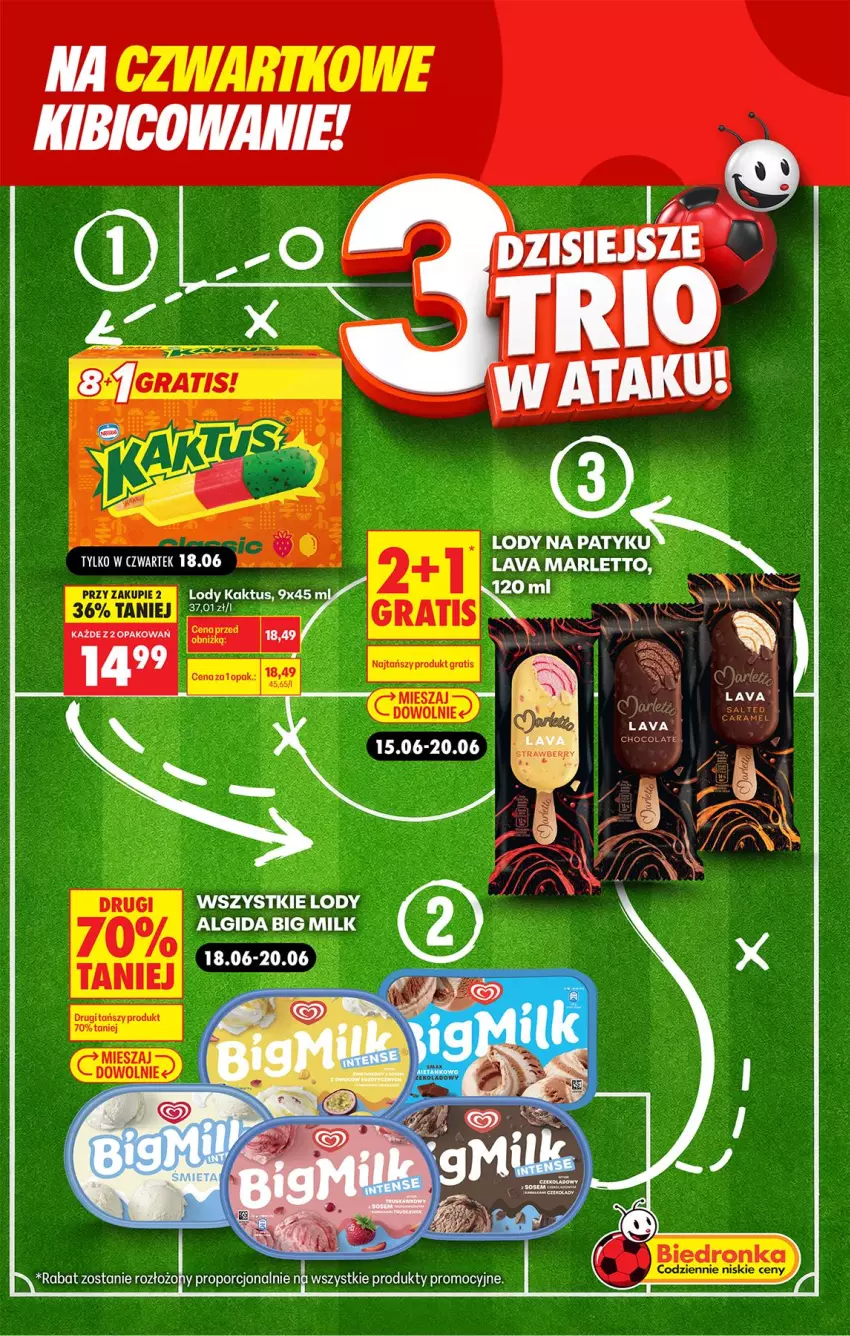 Gazetka promocyjna Biedronka - Gazetka - ważna 18.06 do 25.06.2026 - strona 4 - produkty: Algida, Big Milk, Kaktus, LG, Lody, Por
