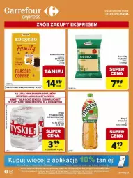 Gazetka promocyjna Carrefour - Gazetka Express - Gazetka - ważna od 12.01 do 12.01.2026 - strona 1 - produkty: Piwa, Piec, Ser, Gra, Kawa, Tyskie, Tymbark, Napój, Fa
