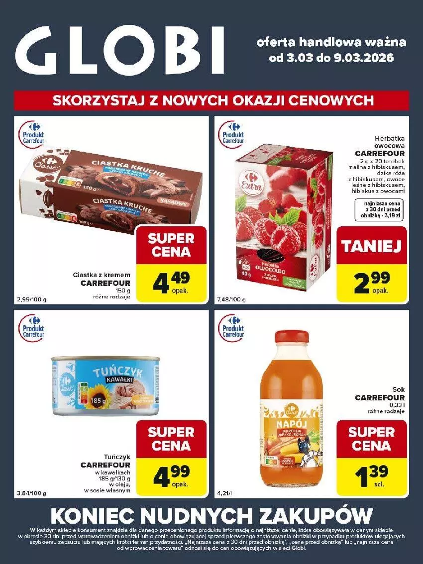 Gazetka promocyjna Carrefour - Gazetka Globi - ważna 03.03 do 09.03.2026 - strona 2 - produkty: Ciastka, Dzika róża, Hibiskus, Kawa, Róża, Sok, Sos, Tuńczyk
