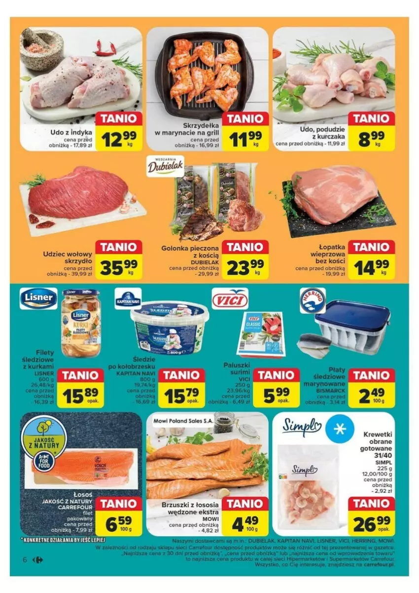 Gazetka promocyjna Carrefour - ważna 05.08 do 10.08.2024 - strona 15 - produkty: Brzuszki z łososia, Fa, Golonka pieczona, Grill, Krewetki, Kurczak, Lisner, Piec, Por, Sos, Udziec wołowy