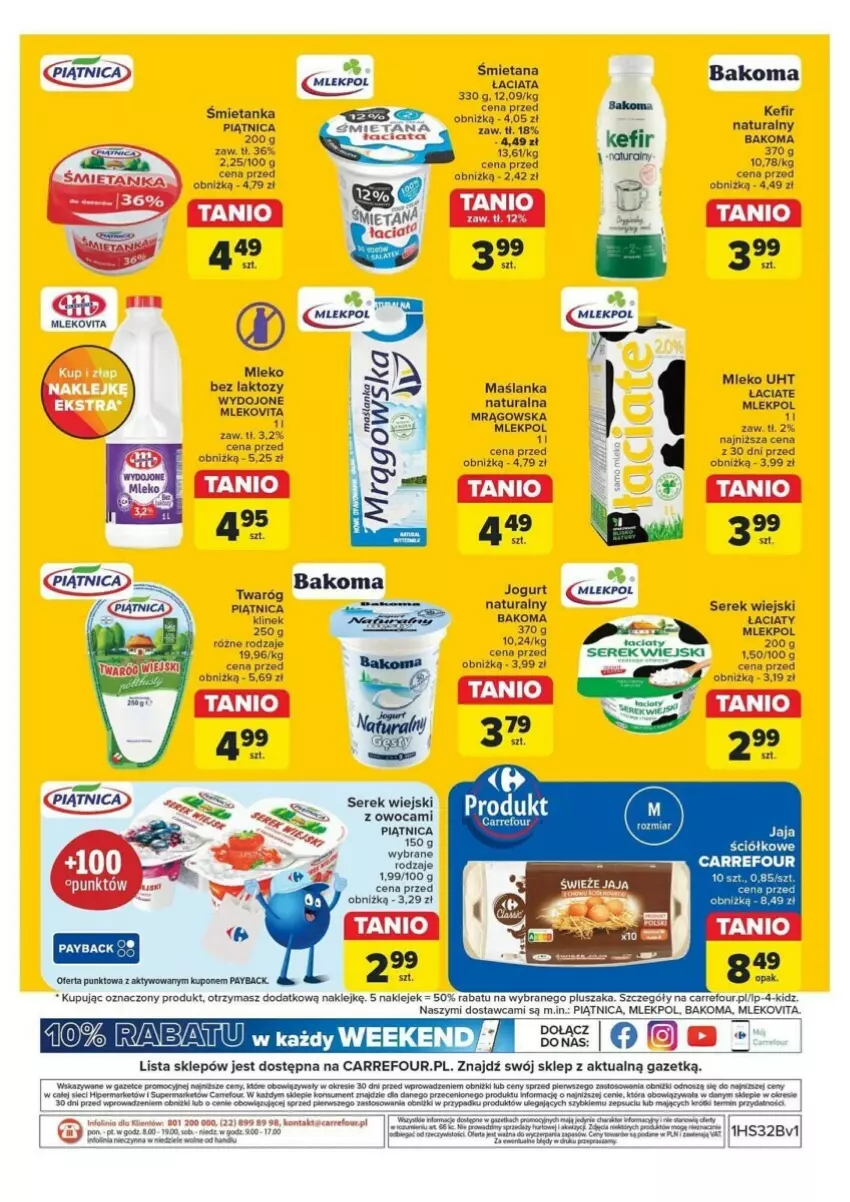 Gazetka promocyjna Carrefour - ważna 05.08 do 10.08.2024 - strona 4 - produkty: Bakoma, Fa, Jogurt, Kefir, Klej, Maślanka, Mleko, Mlekovita, Piątnica, Pluszak, Ser, Serek, Serek wiejski, Twaróg