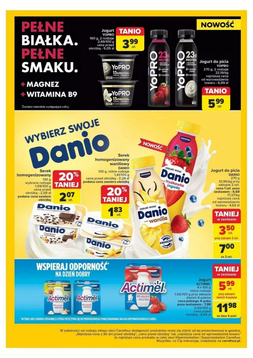 Gazetka promocyjna Carrefour - ważna 05.08 do 10.08.2024 - strona 5 - produkty: Actimel, Danio, Jogurt, Ser, Serek, Serek homogenizowany