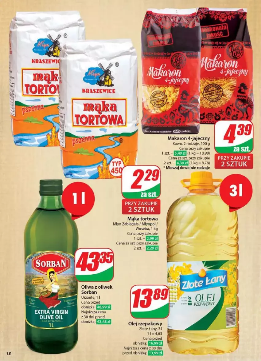 Gazetka promocyjna Dino - ważna 12.03 do 18.03.2025 - strona 10 - produkty: Gin, Mąka, Mąka tortowa, Makaron, Olej, Olej rzepakowy, Oliwa, Oliwa z oliwek, Woseba