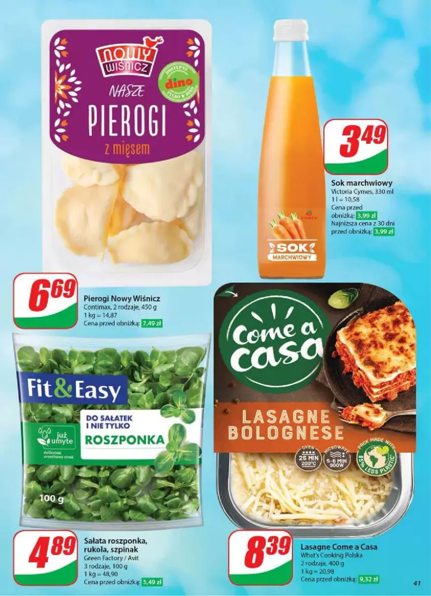 Gazetka promocyjna Dino - ważna 12.03 do 18.03.2025 - strona 36 - produkty: Fa, Lasagne, Pierogi, Roszponka, Rukola, Sałat, Sok, Szpinak