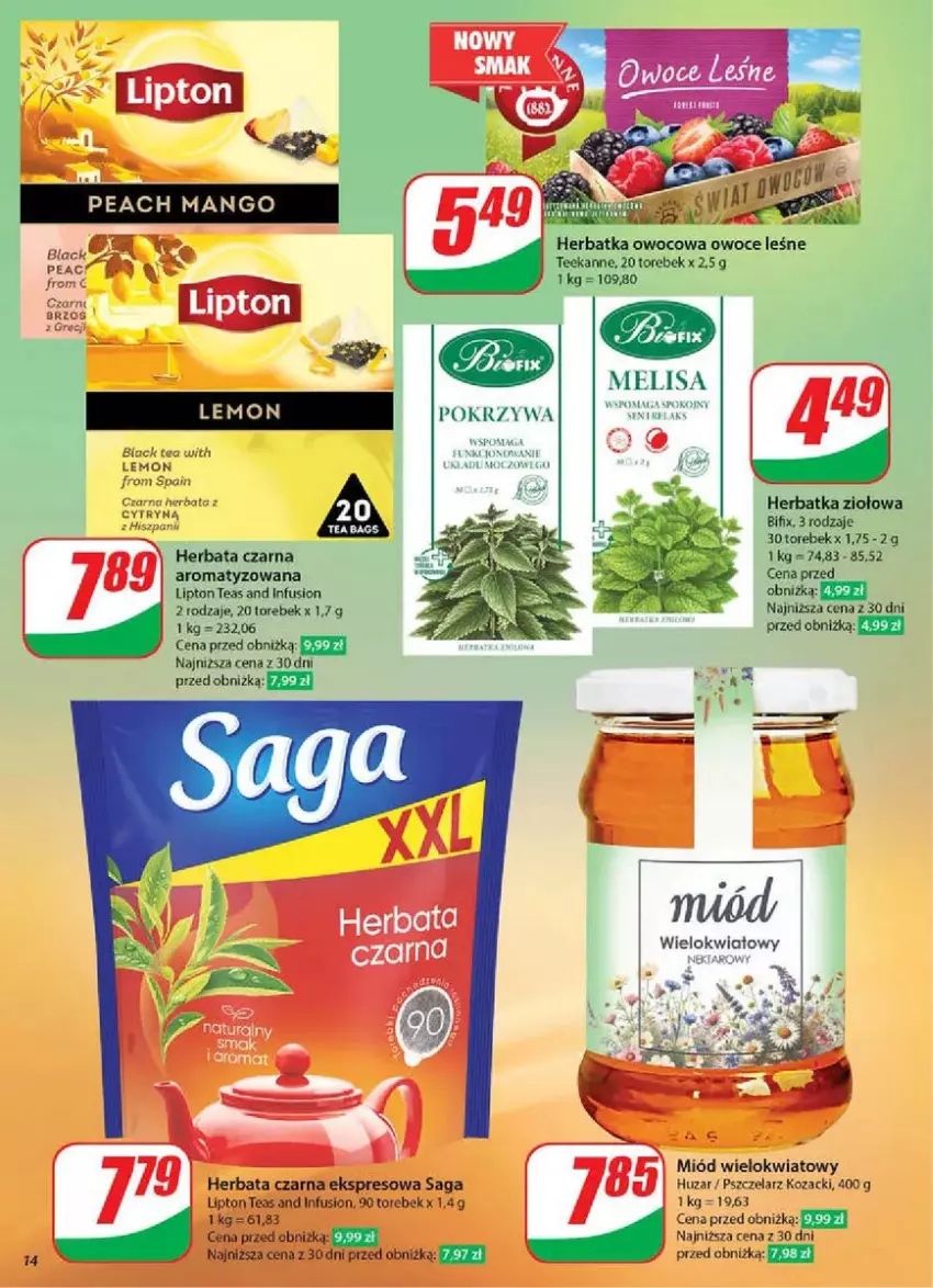 Gazetka promocyjna Dino - ważna 12.03 do 18.03.2025 - strona 6 - produkty: Fusion, Herbata, Herbata czarna, Lipton, Miód, Por, Saga, Ser, Sport