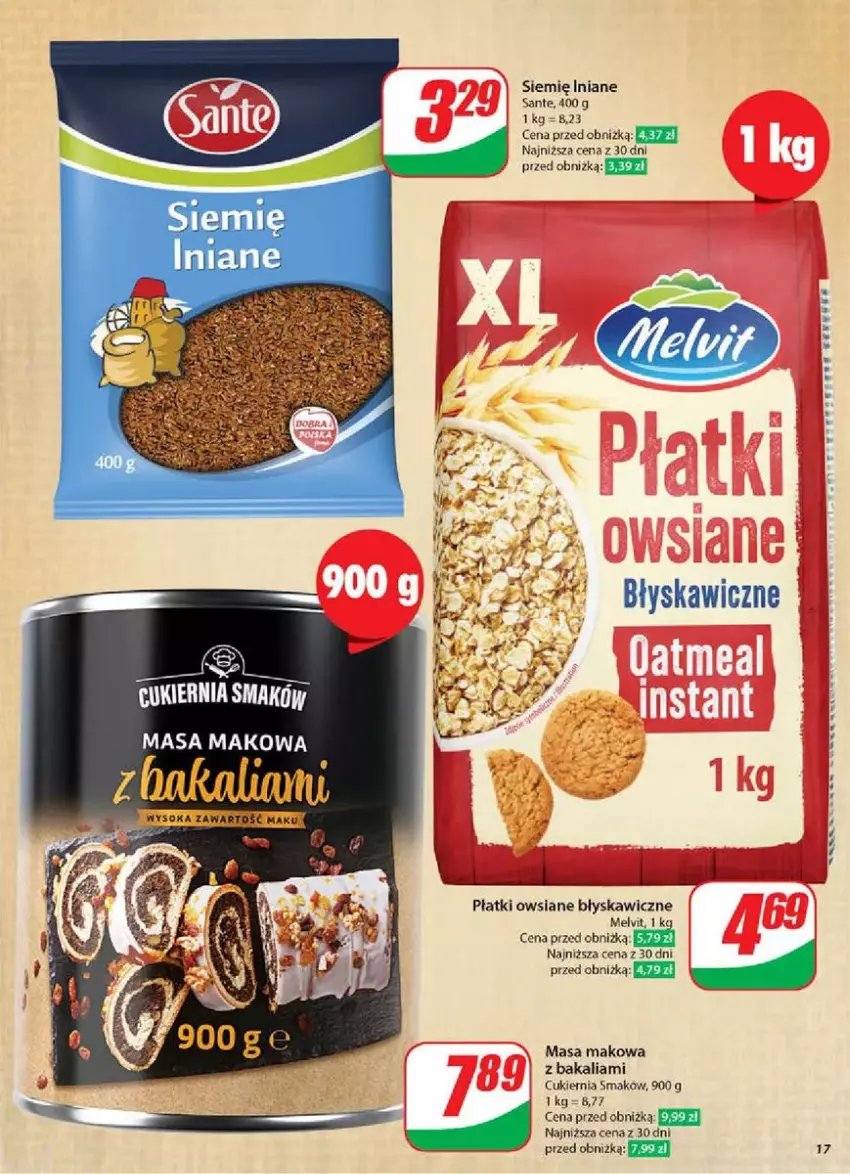 Gazetka promocyjna Dino - ważna 12.03 do 18.03.2025 - strona 9 - produkty: Cukier, Płatki owsiane, Sante, Sok