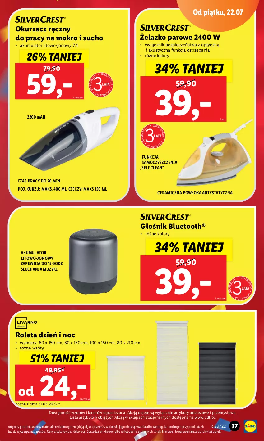 Gazetka promocyjna Lidl - GAZETKA - ważna 18.07 do 23.07.2022 - strona 37 - produkty: Akumulator, Głośnik, Głośnik bluetooth, Gra, Piec, Roleta