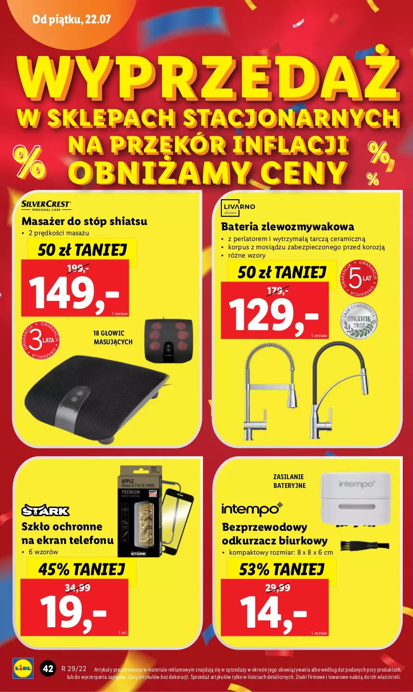 Gazetka promocyjna Lidl - GAZETKA - ważna 18.07 do 23.07.2022 - strona 42 - produkty: Bateria, Biurko, Masażer, Odkurzacz, Piec, Silan, Telefon, Zlew, Zlewozmywak