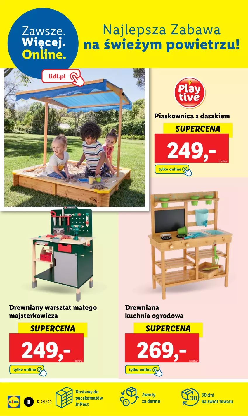 Gazetka promocyjna Lidl - GAZETKA - ważna 18.07 do 23.07.2022 - strona 8 - produkty: Drewniana kuchnia, Drewniany warsztat, Kuchnia