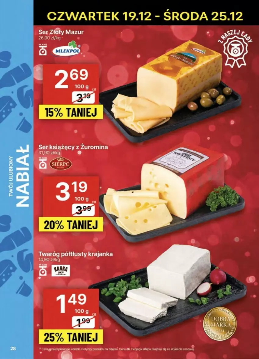 Gazetka promocyjna Delikatesy Centrum - ważna 19.12 do 25.12.2024 - strona 21 - produkty: Ser, Twaróg, Twaróg półtłusty