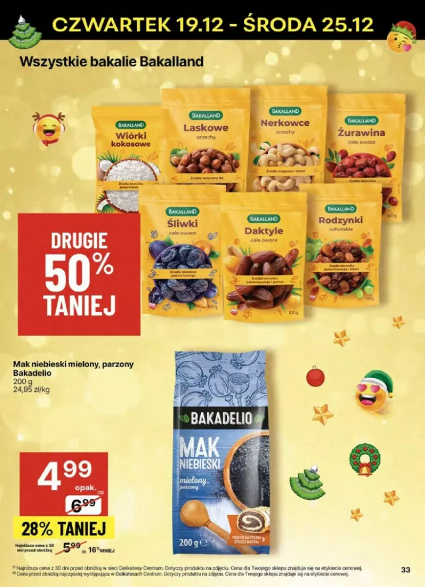 Gazetka promocyjna Delikatesy Centrum - ważna 19.12 do 25.12.2024 - strona 27 - produkty: Bakalland, Daktyle, Owoce