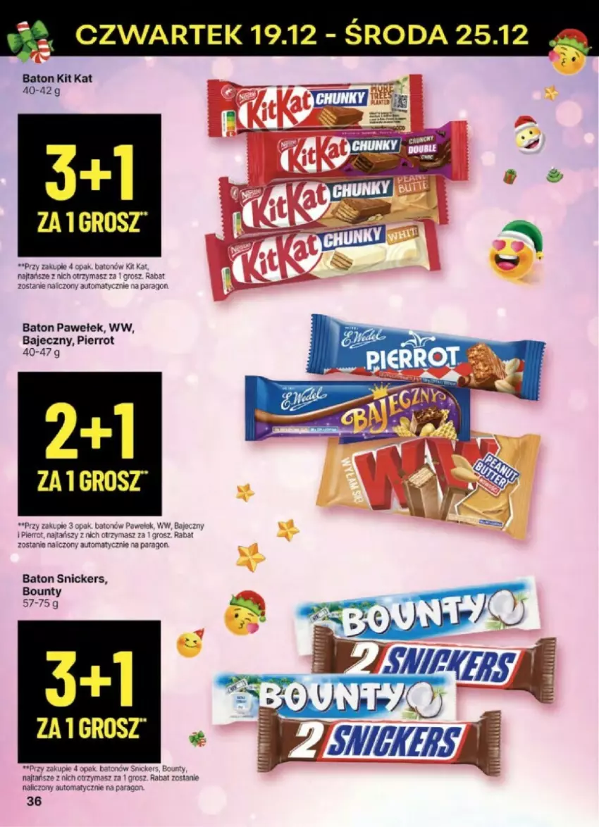 Gazetka promocyjna Delikatesy Centrum - ważna 19.12 do 25.12.2024 - strona 30 - produkty: Baton, Bounty, Kit Kat, Snickers