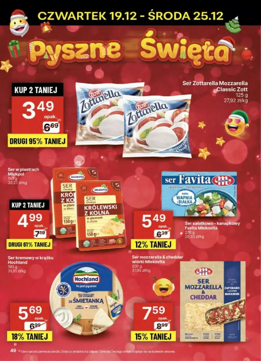 Gazetka promocyjna Delikatesy Centrum - ważna 19.12 do 25.12.2024 - strona 44 - produkty: Mozzarella, Ser, Zott, Zottarella