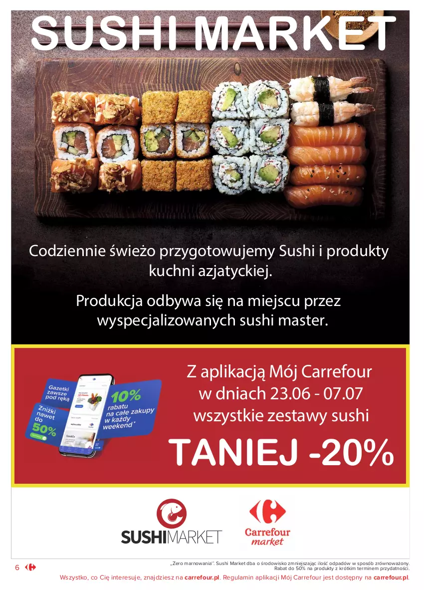 Gazetka promocyjna Carrefour - Gazetka Otwieramy się - ważna 22.06 do 03.07.2021 - strona 6 - produkty: Sushi