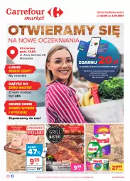 Gazetka promocyjna Carrefour - Gazetka Otwieramy się - Gazetka - ważna od 03.07 do 03.07.2021 - strona 1 - produkty: Kurczak, Karkówka wieprzowa, Persil, O nas, Kapsułki do prania, Grill, Olej